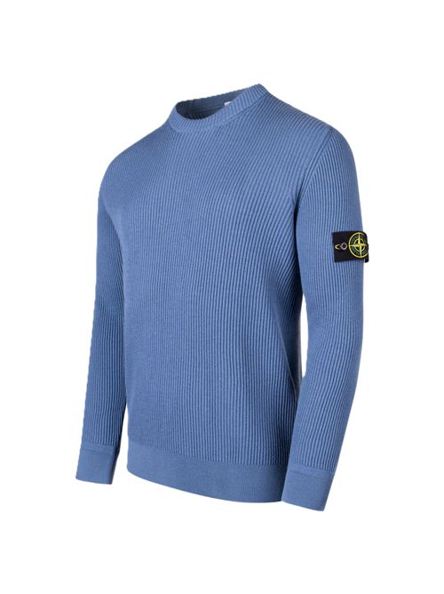Stone Island Maglione a coste con applicazione blu steel Stone Island | K2S155100053S00C2V002B